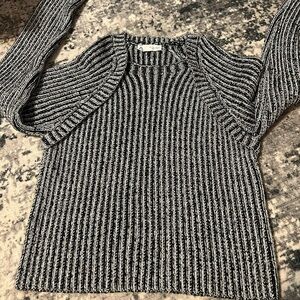 Zara Black and White Ribbed Sweater